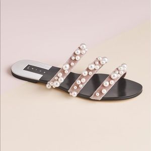 Leith Pearl Stunner Embellished Strappy Sandal